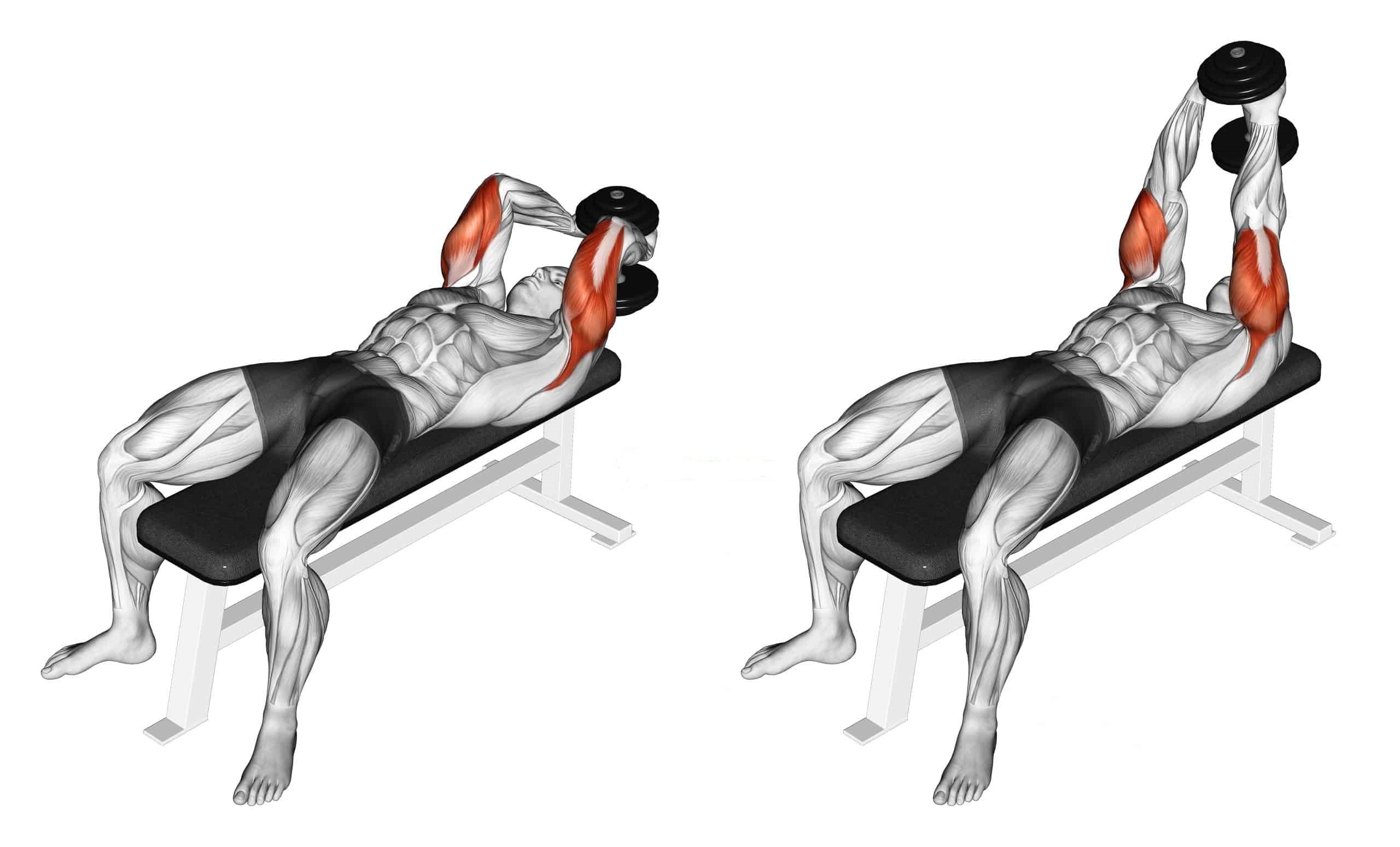 Laying Single Dumbbell Crush Extension