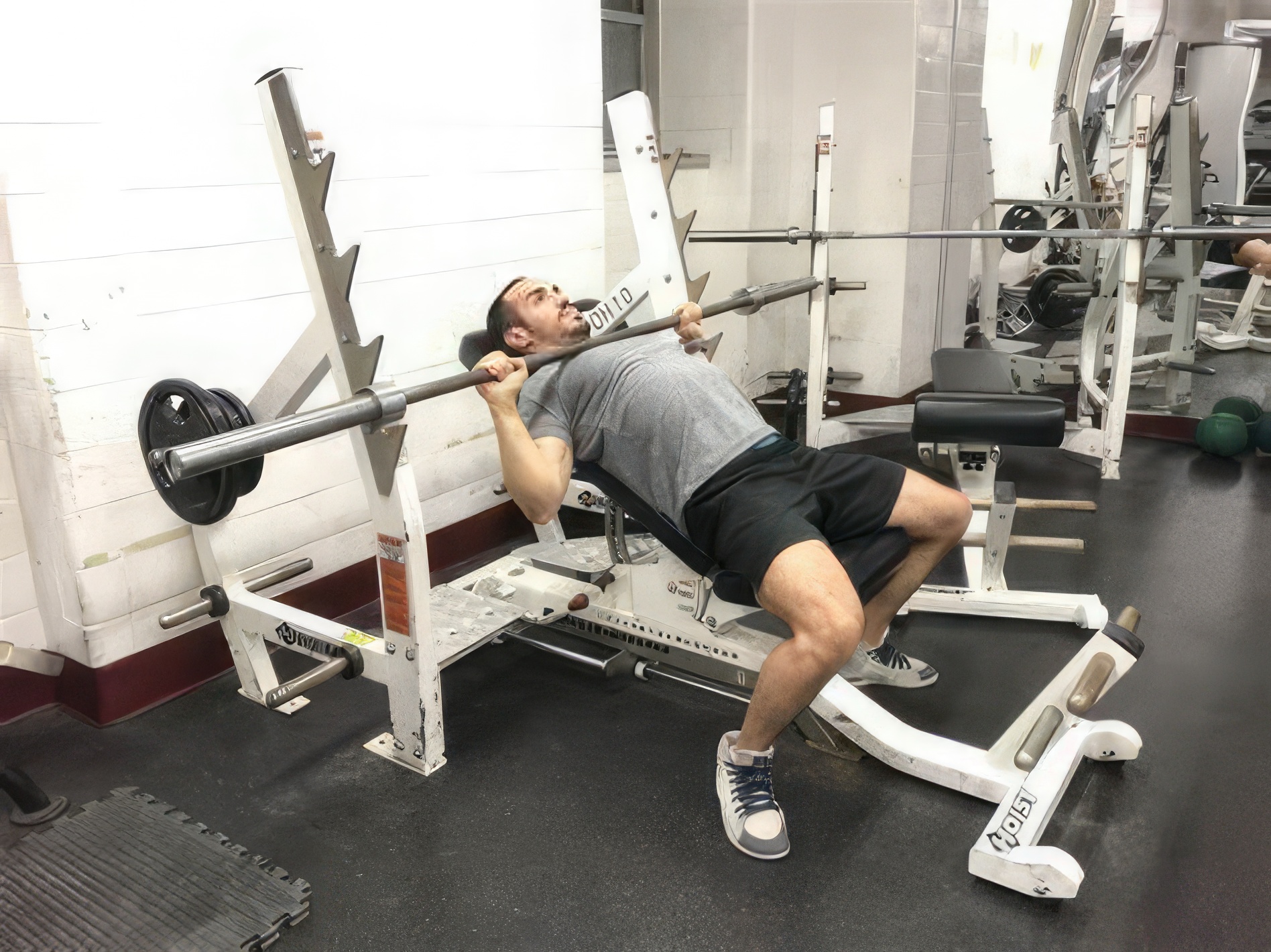 A Man Doing Incline Bench Press