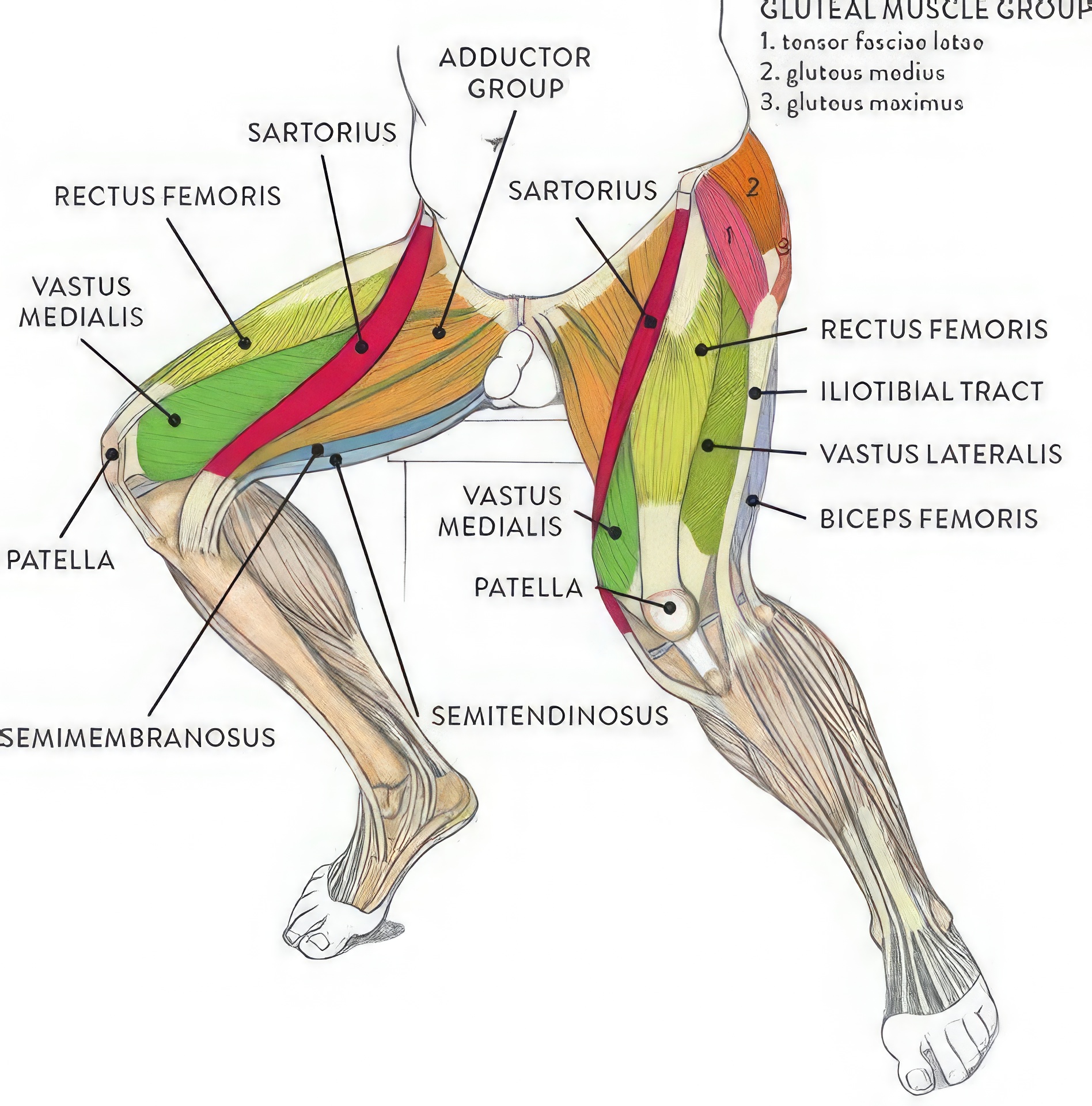 What does pendulum squat work? Leg Muscle Diagram