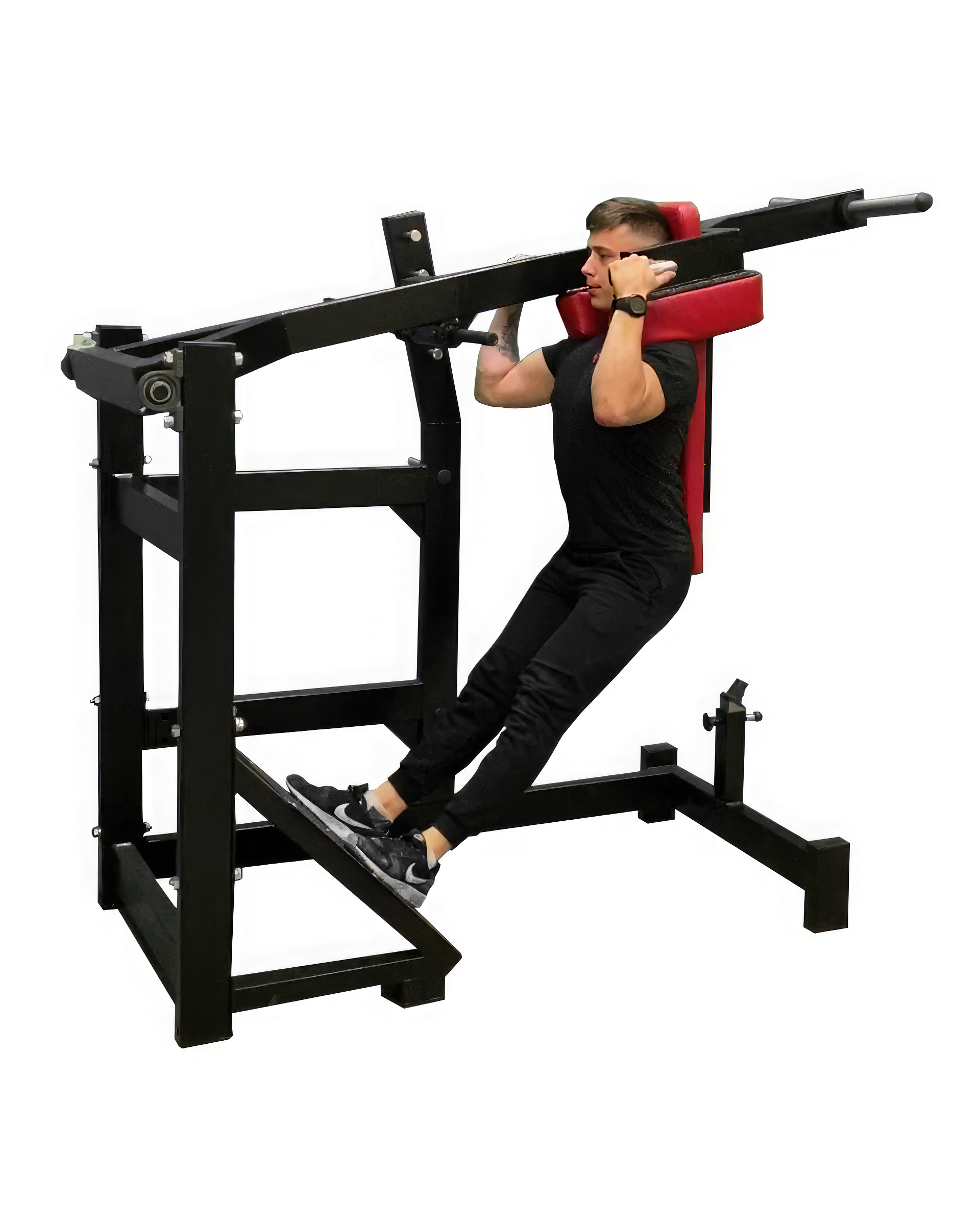 A man using Pendulum squat machines 